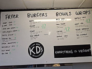 Kd's Vegan Takeaway menu