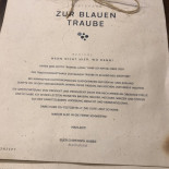 Zur Blauen Traube Carte
