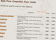 Bella Pizza menu