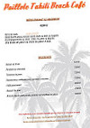 Paillote Tahiti Beach menu