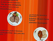 Au Soleil menu