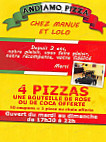 andiamo pizza pujaut menu