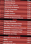 Café De La Gare menu