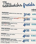 Pomme De Pain menu