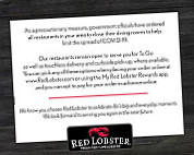 Red Lobster menu