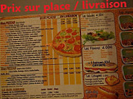 Chrono Pizza menu