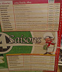 Aux 4 Saisons Pizzeria menu