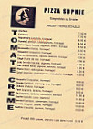 Pizza Sophie menu