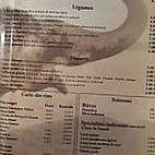 Palais du Rajah menu