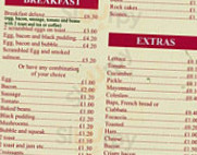 Old English Cafe menu