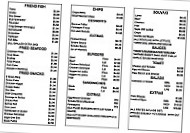 Angel Fish Chippery menu