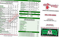 Kristopher's Pizza menu