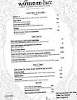 Watershed Cafe menu