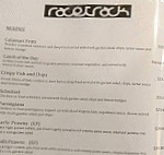 Racetrack Cafe menu