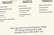 La Table Des Amis menu