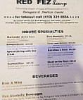 Red Fez Grill menu