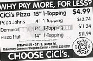 Cici's Pizza menu