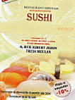 Sushi menu