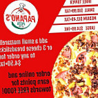 A Papano's Pizza menu