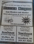 Roadhouse menu