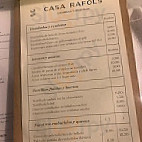 Casa Rafols menu