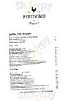 Petit Coco menu