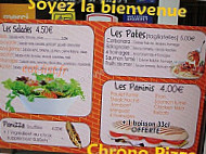 Chrono Pizza menu