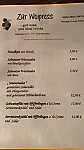 Zur Woipress menu