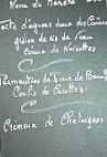 Chateau de La Borde menu