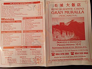 Chino Gran Muralla menu