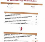 Le Flagrant des Lices menu