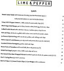 Lime Pepper menu