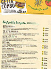 Getta Burger menu