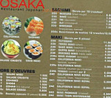 Osaka menu