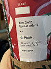 Starbucks menu