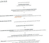 Le Mazerand menu