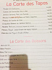 La Table D'amis menu