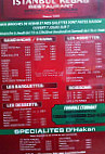 Istanbul Kebab menu