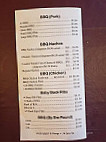 Kennys Barbecue menu