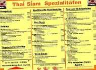 Thai Siam menu