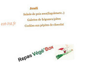 Repas Végé 'box menu