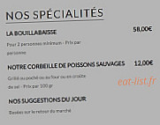 La Brocherie menu