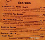 Las Margaritas menu