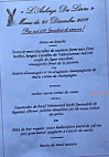 Auberge du Lievre menu