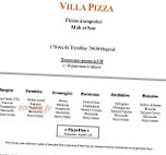 Villa Pizza menu