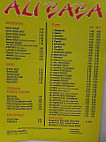 Ali Baba Pizzeria menu