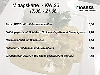 Finesse - Cafe Bar Lounge menu