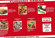 Turkish Kebab menu