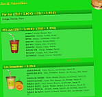 Paradisia menu