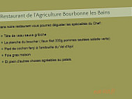 Hotel Restaurant de l'Agriculture menu